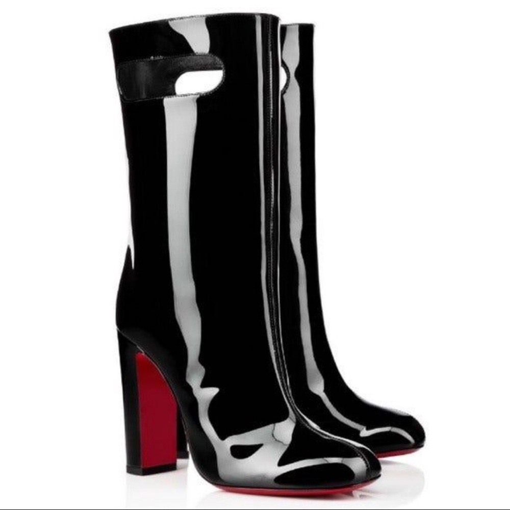 AUTHENTIC Christian Louboutin Patent Bag Bootie